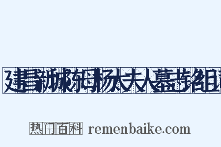 建昌新城陈母杨太夫人墓志铭组词是什么意思的图片